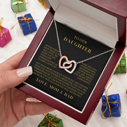 To Our Daughter – “Never Forget That We Love You” Heart Necklace From Mom & Dad