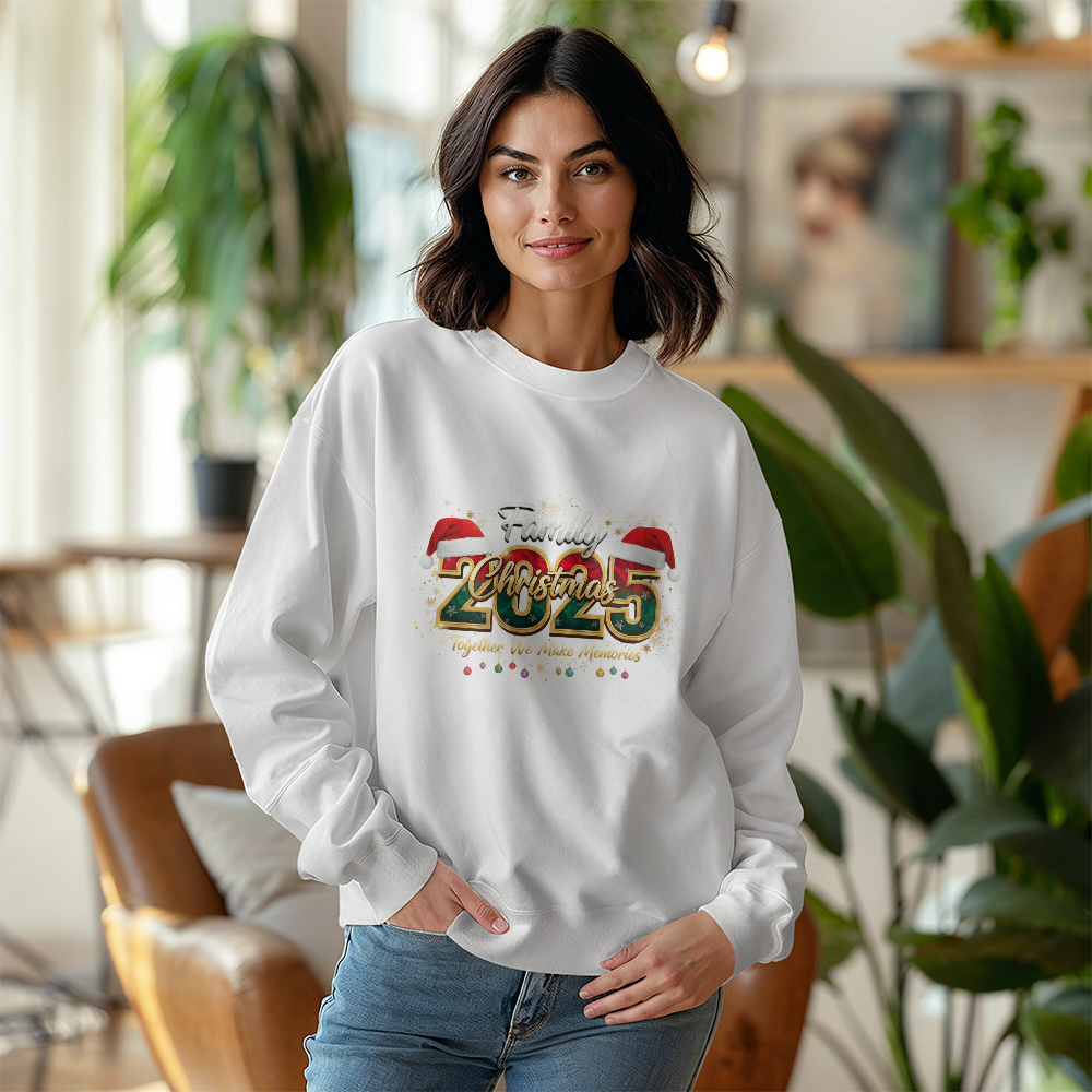 2025 Christmas Crew Sweatshirt, We Are Family Christmas Long Sleeve, Family Christmas Tops, Festive Holiday Shirt, Christmas Party Sweatshirt - Women