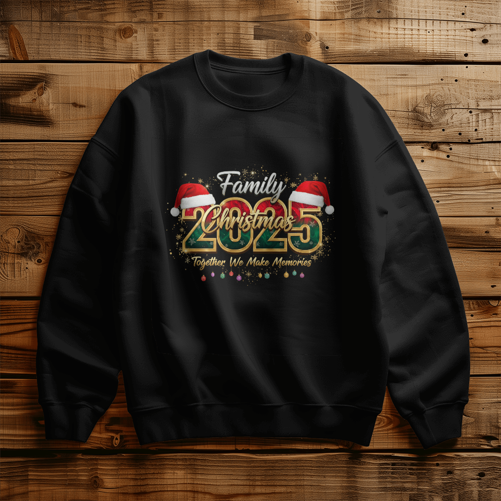 2025 Christmas Crew Sweatshirt, We Are Family Christmas Long Sleeve, Family Christmas Tops, Festive Holiday Shirt, Christmas Party Sweatshirt - Women