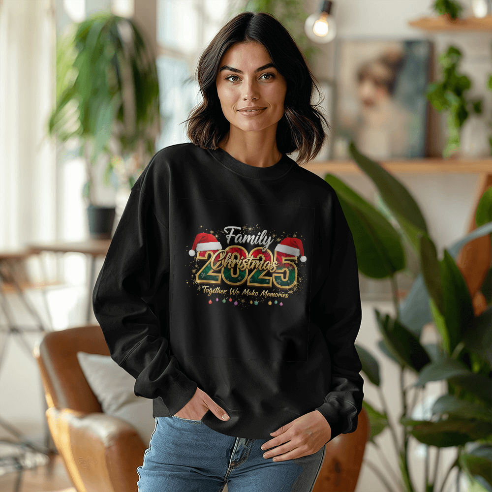 2025 Christmas Crew Sweatshirt, We Are Family Christmas Long Sleeve, Family Christmas Tops, Festive Holiday Shirt, Christmas Party Sweatshirt - Women