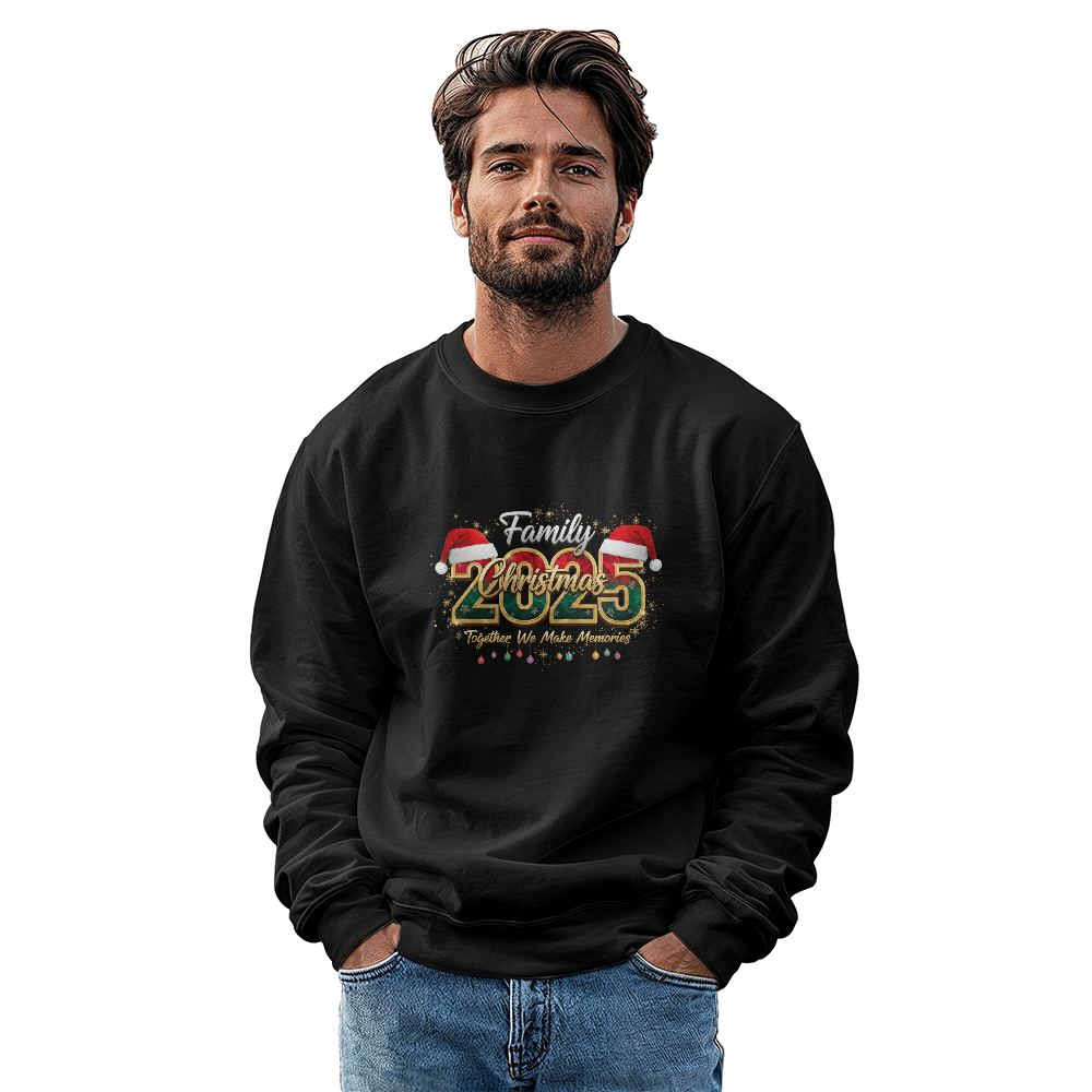 Men 2025 Christmas Crew Sweatshirt, We Are Family Christmas Long Sleeve, Family Christmas Tops, Festive Holiday Shirt, Christmas Party Sweatshirt