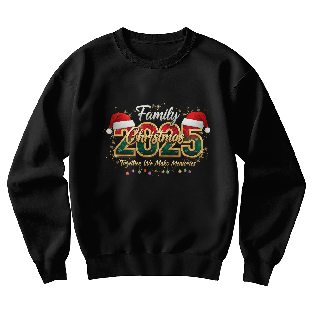 2025 Christmas Crew Sweatshirt, We Are Family Christmas Long Sleeve, Family Christmas Tops, Festive Holiday Shirt, Christmas Party Sweatshirt - Women