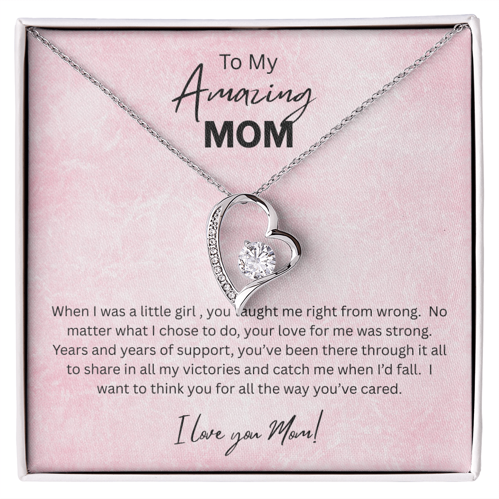 Love Knot Necklace Gift for Mom 14K White Gold Finish 18K Yellow Gold Finish