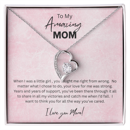 Love Knot Necklace Gift for Mom 14K White Gold Finish 18K Yellow Gold Finish