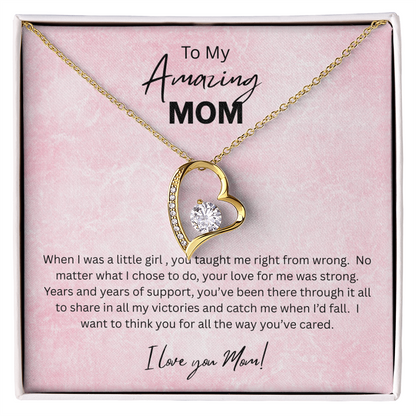 Love Knot Necklace Gift for Mom 14K White Gold Finish 18K Yellow Gold Finish
