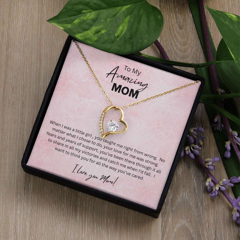 Love Knot Necklace Gift for Mom 14K White Gold Finish 18K Yellow Gold Finish