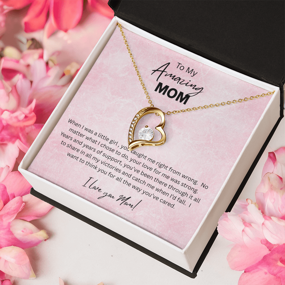 Love Knot Necklace Gift for Mom 14K White Gold Finish 18K Yellow Gold Finish