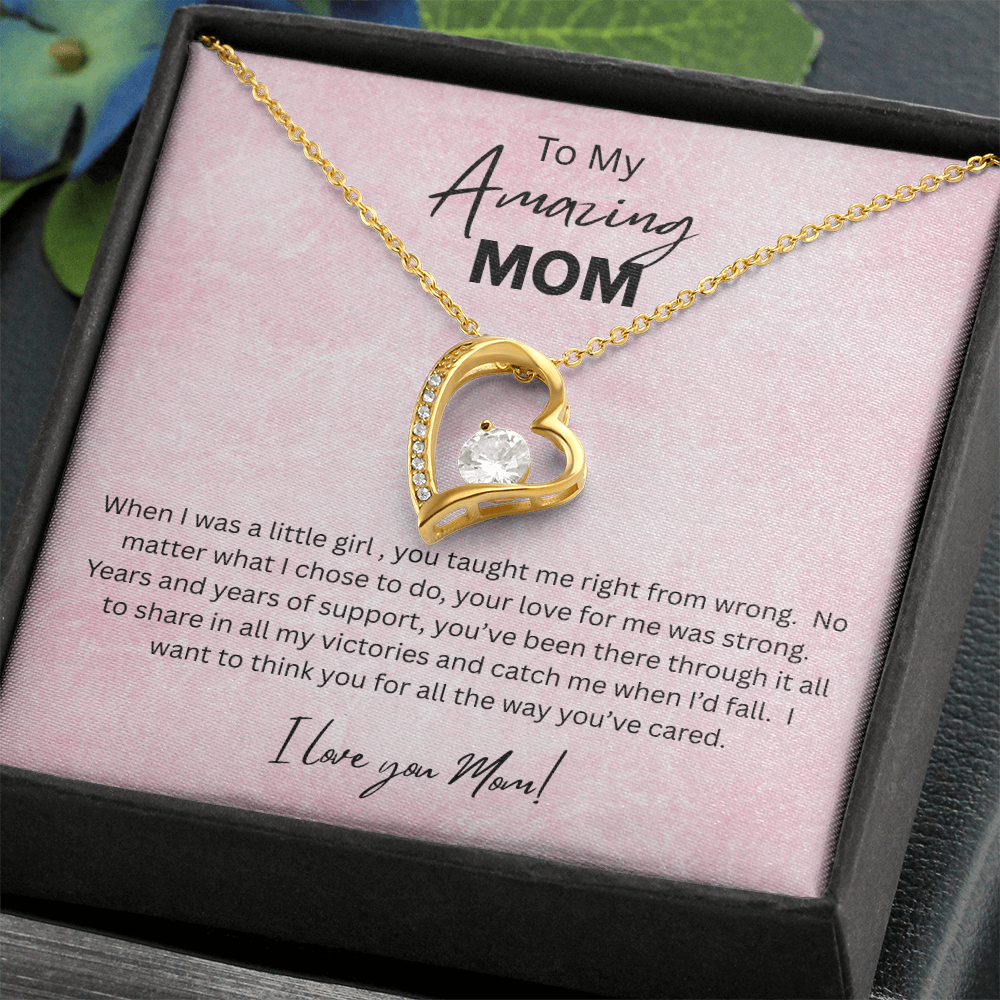 Love Knot Necklace Gift for Mom 14K White Gold Finish 18K Yellow Gold Finish