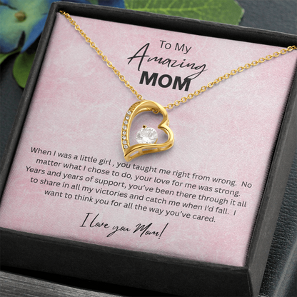 Love Knot Necklace Gift for Mom 14K White Gold Finish 18K Yellow Gold Finish