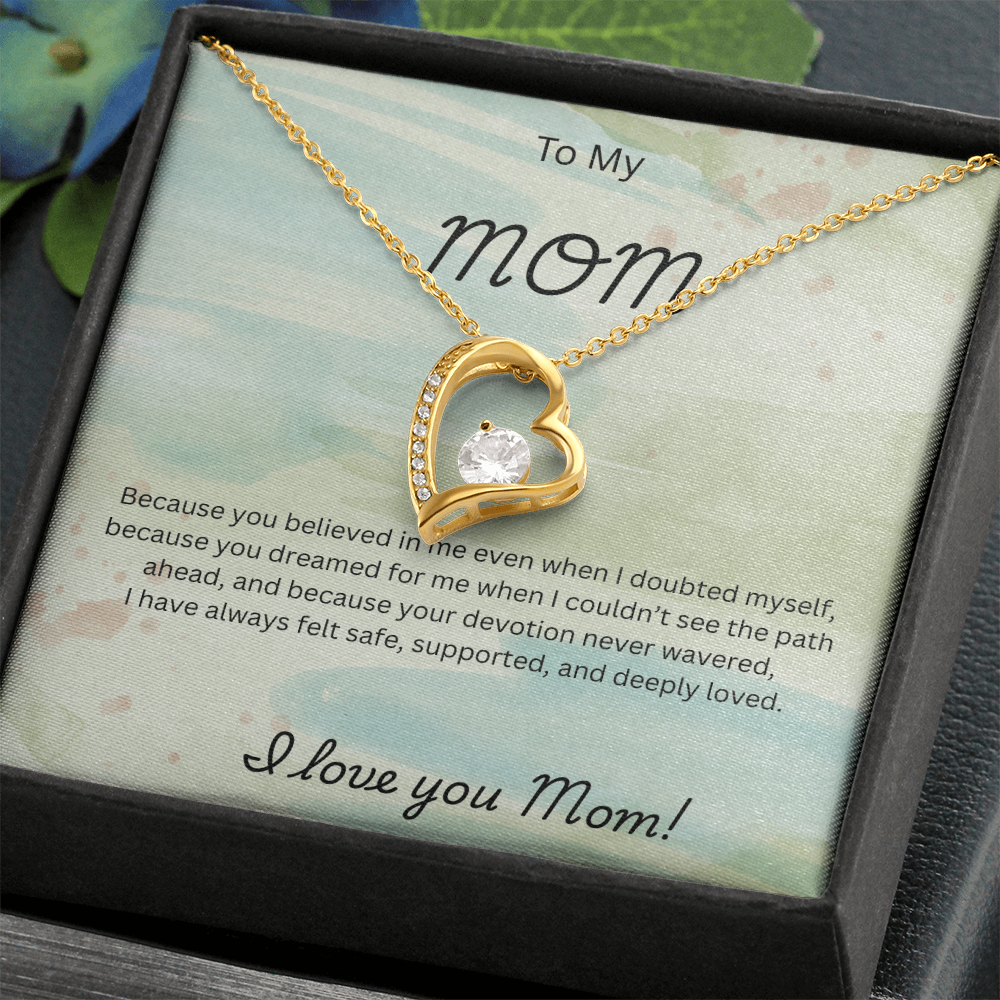 Forever Love Necklace for Mom – Elegant CZ Heart Pendant