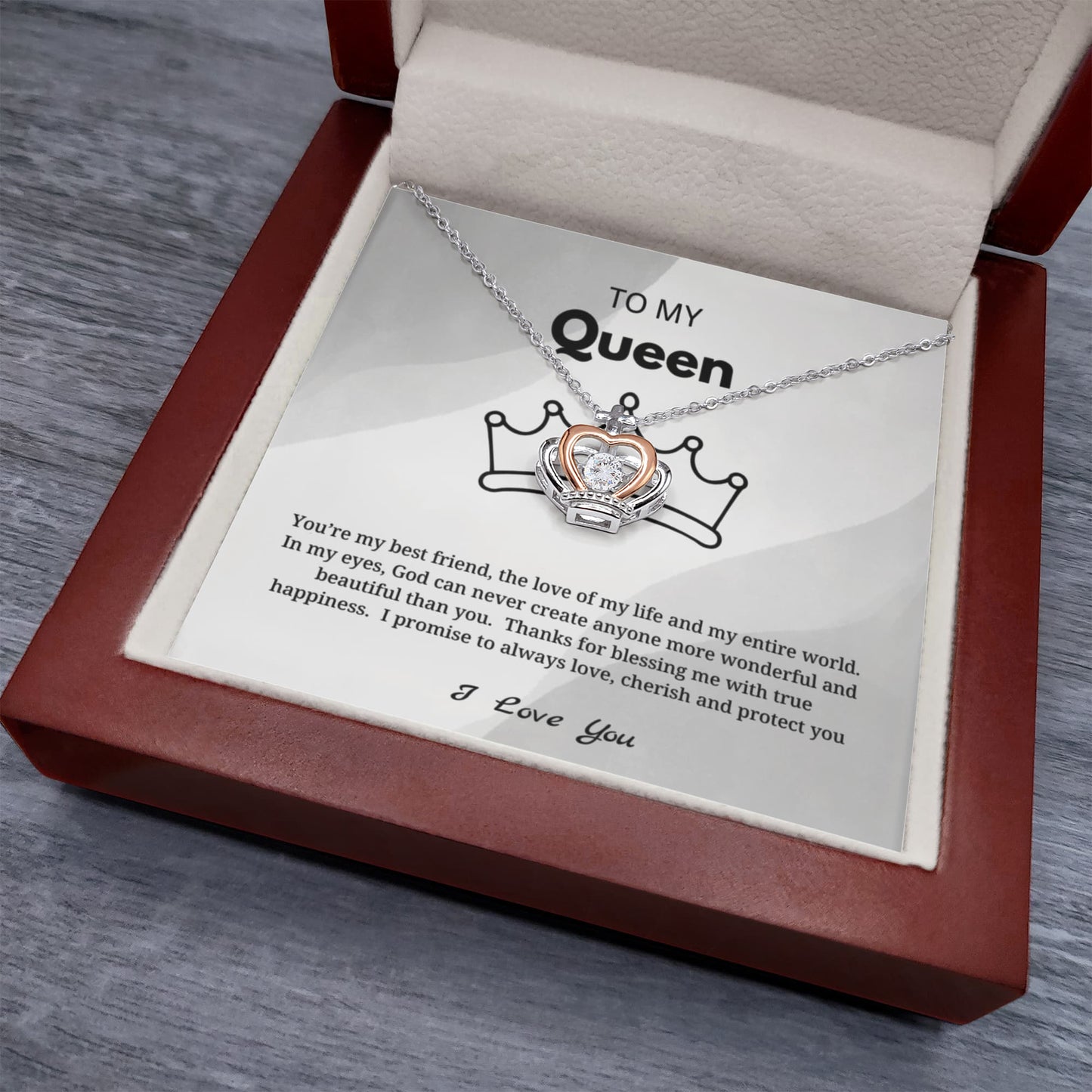 To My Queen – Sparkling Love Knot Necklace | Romantic Gift