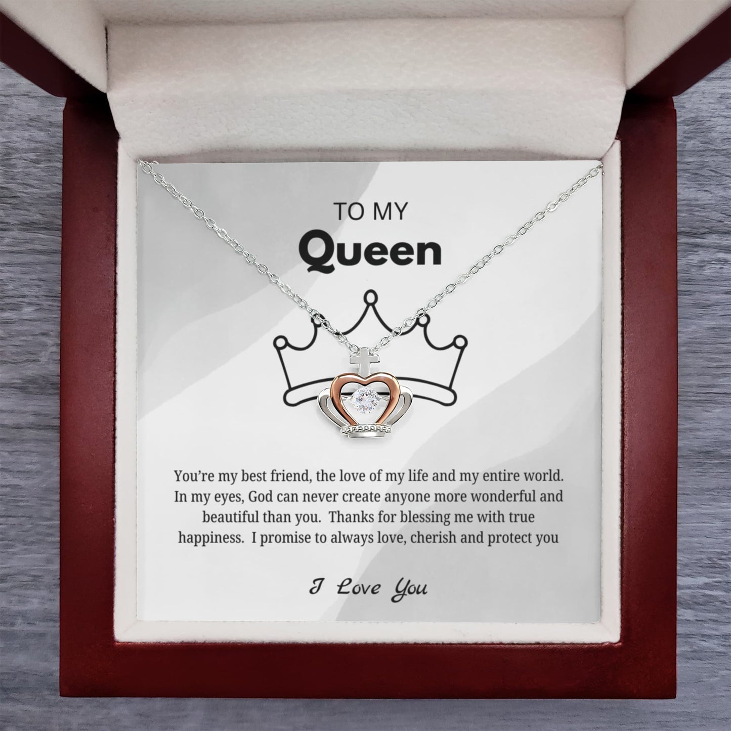 To My Queen – Sparkling Love Knot Necklace | Romantic Gift