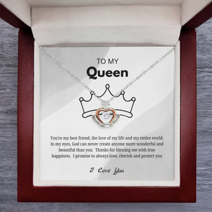 To My Queen – Sparkling Love Knot Necklace | Romantic Gift