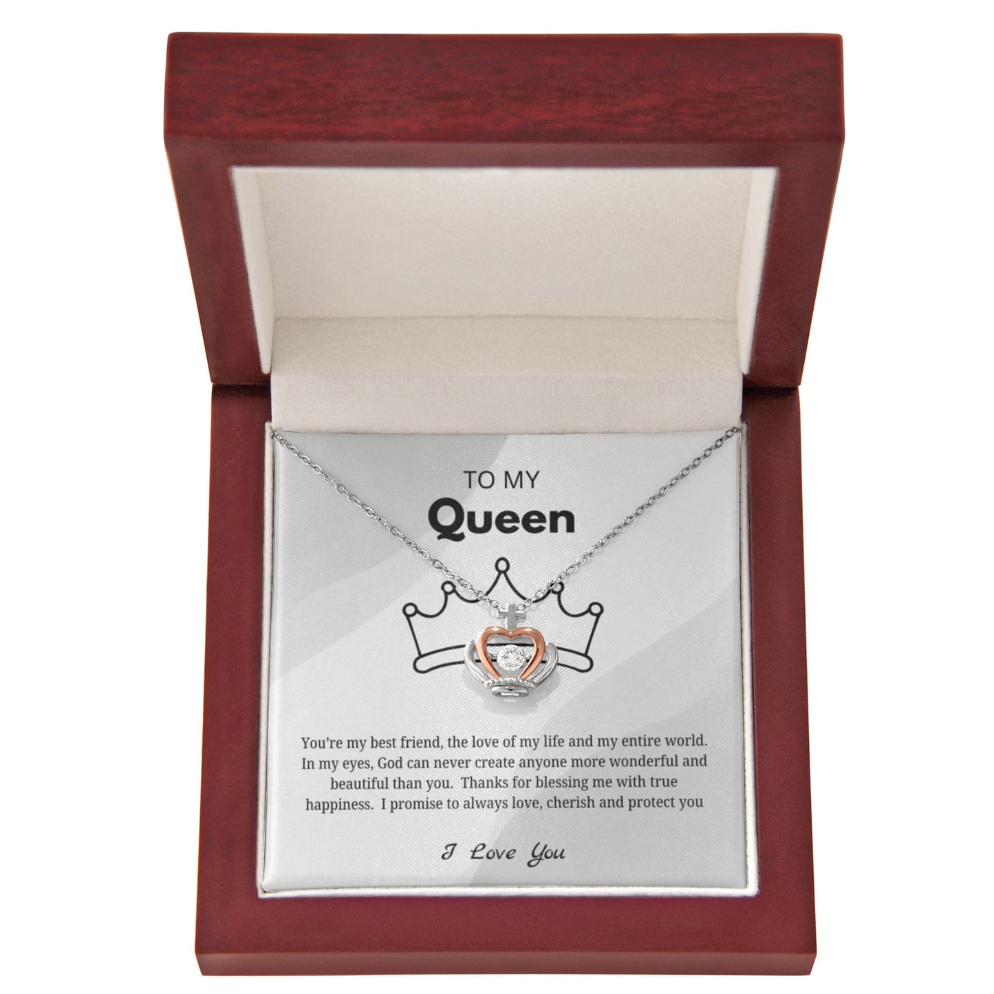 To My Queen – Sparkling Love Knot Necklace | Romantic Gift