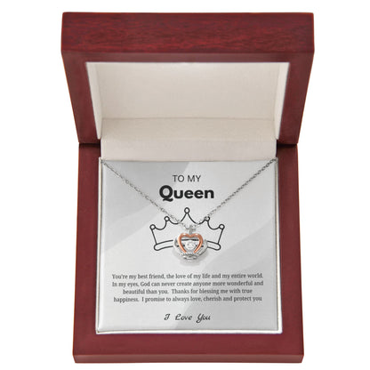 To My Queen – Sparkling Love Knot Necklace | Romantic Gift