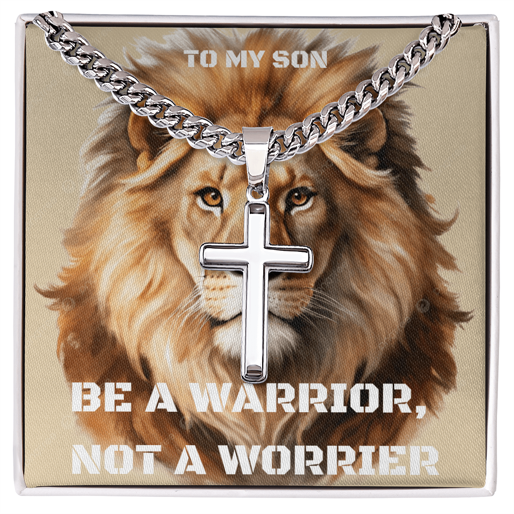To My Son Cuban Chain Gifts Be A Warrior But Not A Worrier
