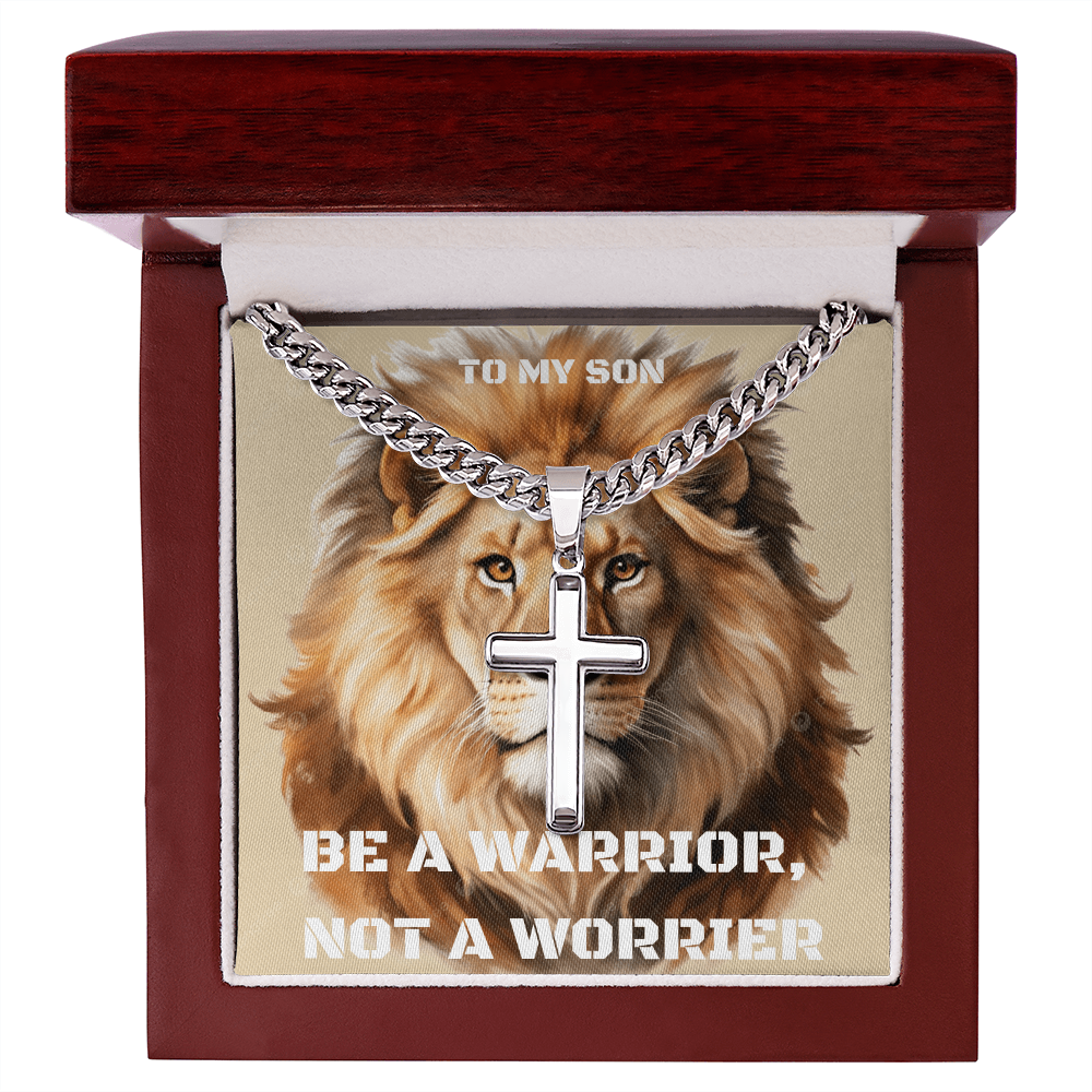 To My Son Cuban Chain Gifts Be A Warrior But Not A Worrier